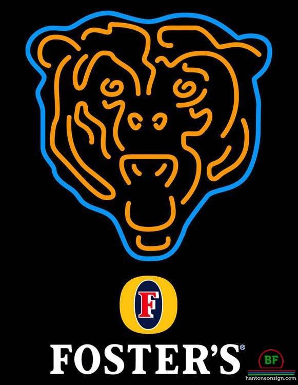 Custom Fosters Chicago Bears Neon Sign NFL Teams Neon Light