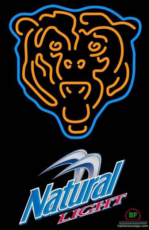 Custom Natural Light Chicago Bears Neon Sign NFL Teams Neon Light