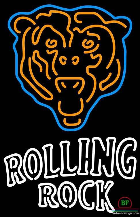 Custom Rolling Rock Chicago Bears Neon Sign NFL Teams Neon Light