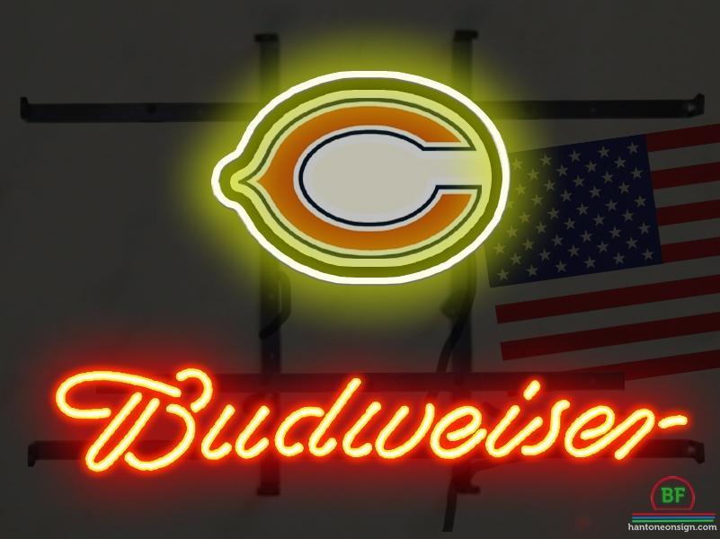 Custom Budweiser Chicago Bears Neon Sign NFL Teams Neon Light