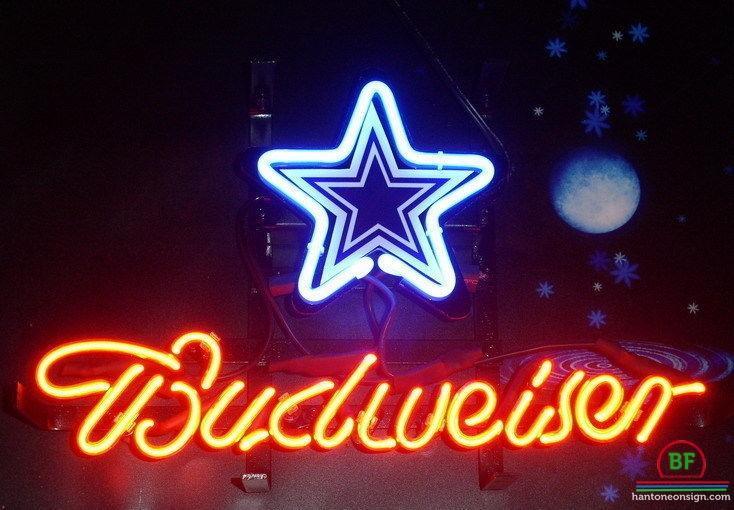 Custom Budweiser Dallas Cowboys Neon Sign NFL Teams Neon Light