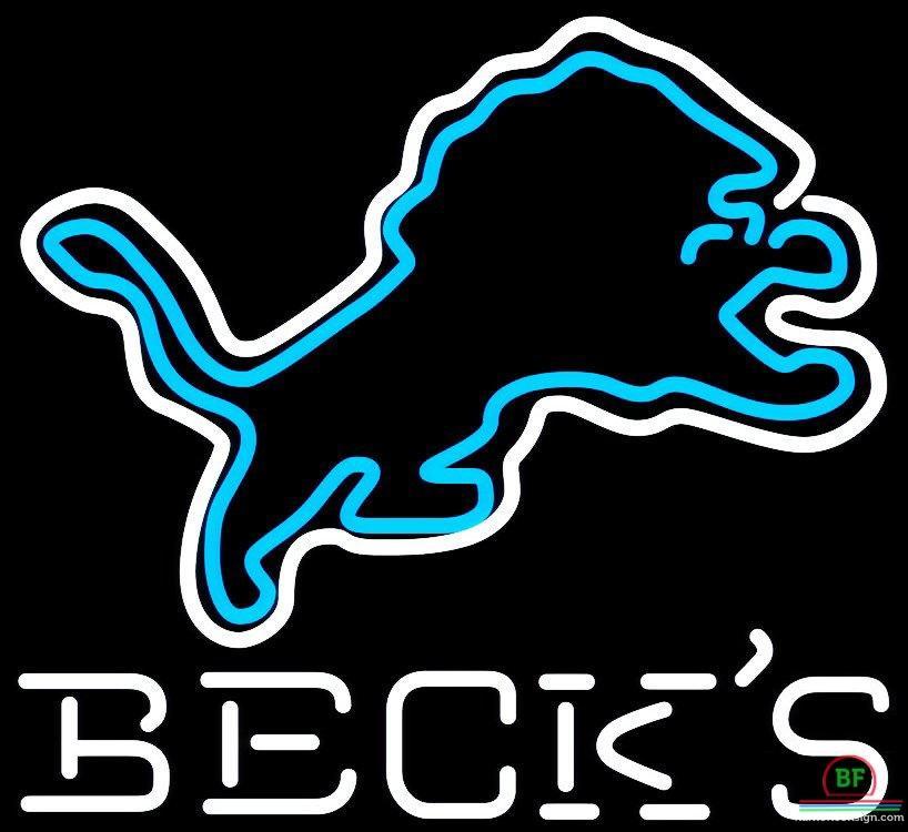 Custom Becks Detroit Lions Neon Sign NFL Teams Neon Light
