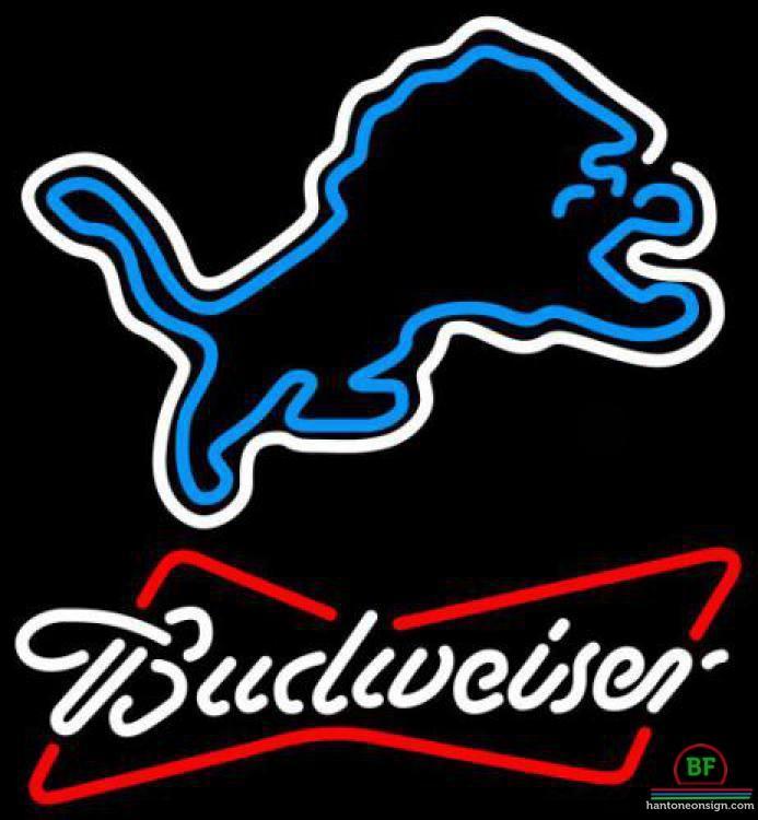 Custom Budweiser Detroit Lions Neon Sign NFL Teams Neon Light