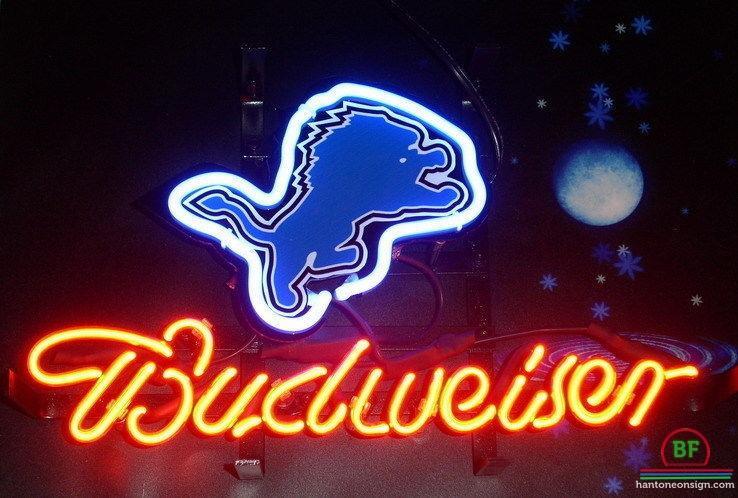 Custom Budweiser Detroit Lions Neon Sign NFL Teams Neon Light