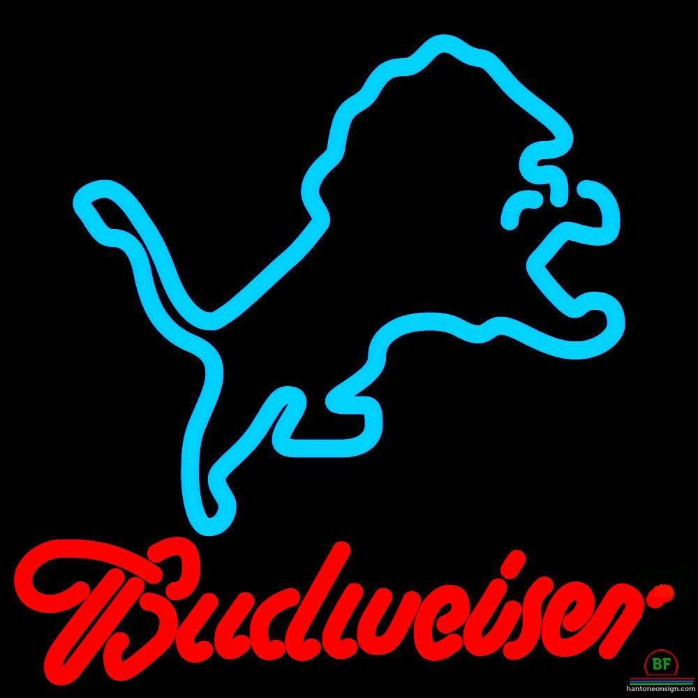 Custom Budweiser Detroit Lions Neon Sign NFL Teams Neon Light