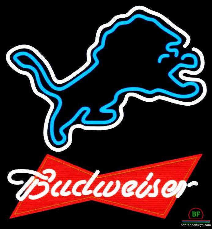 Custom Budweiser Detroit Lions Neon Sign NFL Teams Neon Light