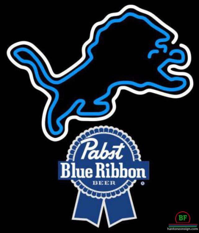 Custom Pabst Blue Ribbon Detroit Lions Neon Sign NFL Teams Neon Light