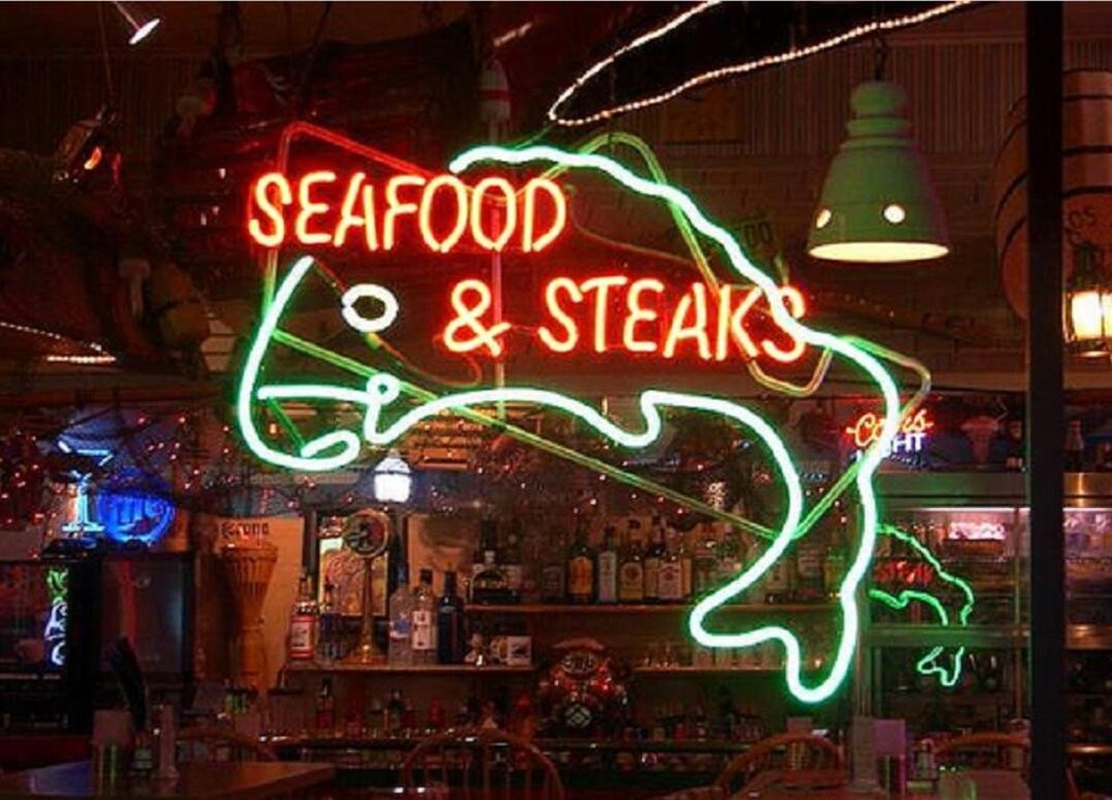 Custom SeaFood  And Steaks Neon Sign