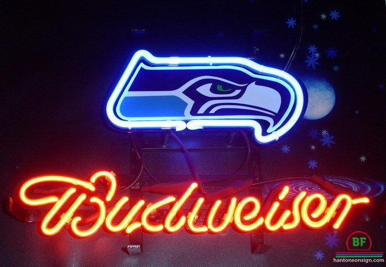 Custom Budweiser Seattle Seahawks Neon Sign NFL Teams Neon Light
