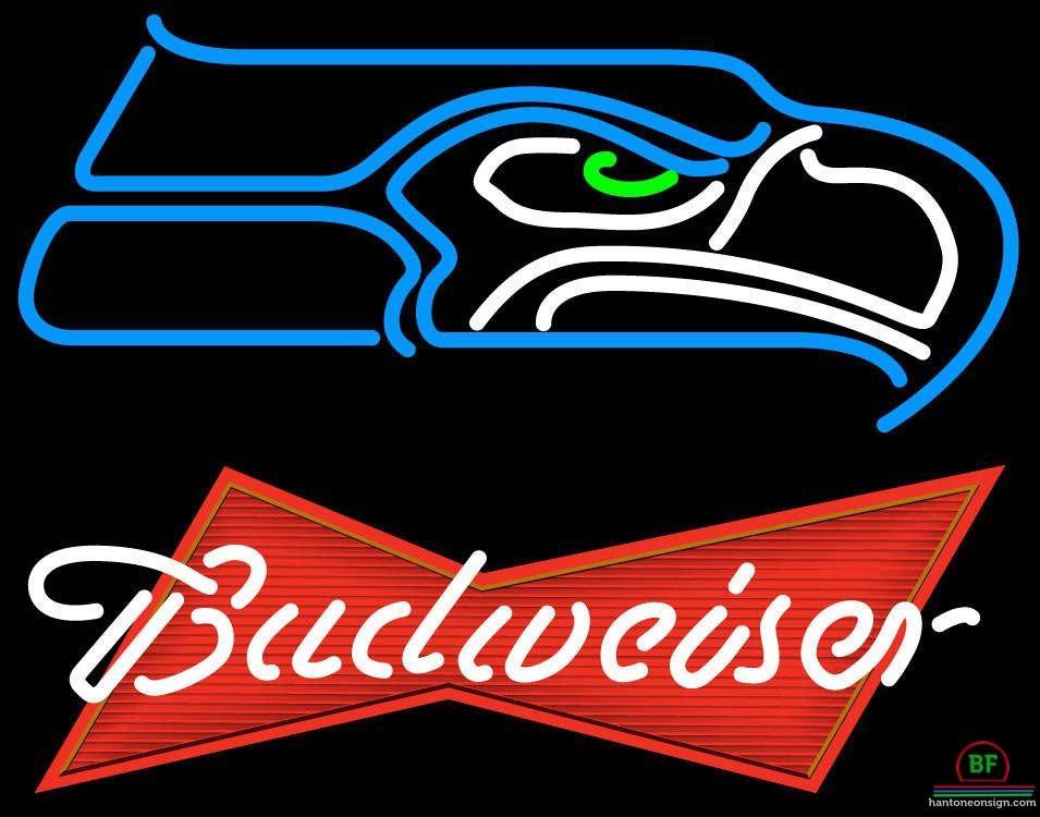 Custom Budweiser Seattle Seahawks Neon Sign NFL Teams Neon Light