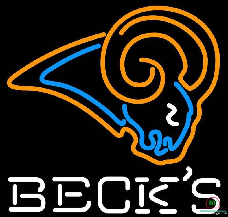 Custom Becks St Louis Rams Neon Sign NFL Teams Neon Light