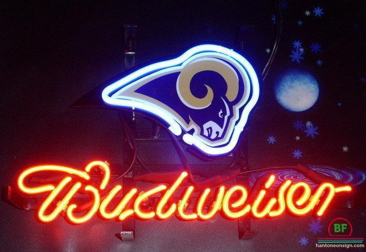 Custom Budweiser St Louis Rams Neon Sign NFL Teams Neon Light