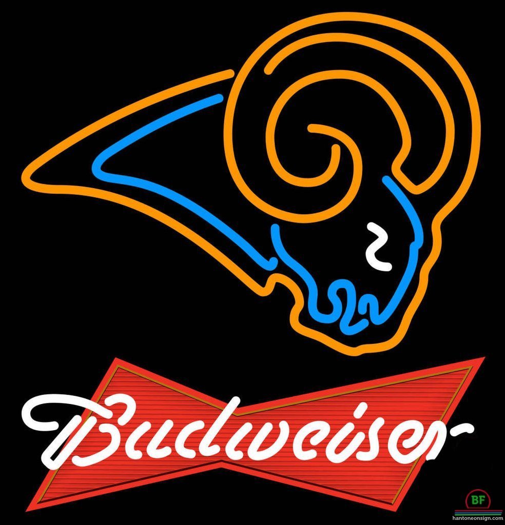 Custom Budweiser St Louis Rams Neon Sign NFL Teams Neon Light