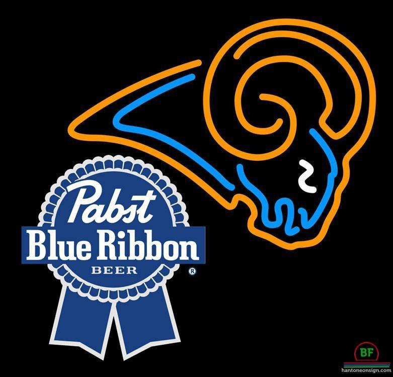 Custom Pabst Blue Ribbon St Louis Rams Neon Sign NFL Teams Neon Light