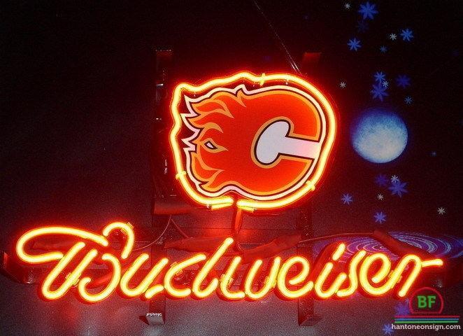 Custom Budweiser Calgary Flames Neon Sign NHL Teams Neon Light