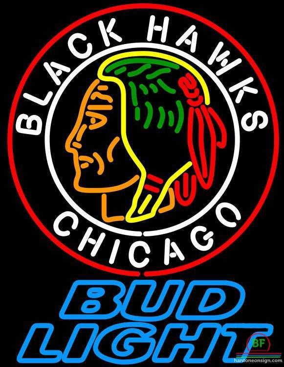 Custom Bud Light Chicago Blackhawks Neon Sign NHL Teams Neon Light