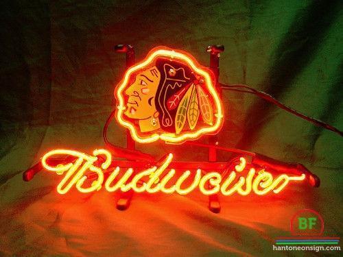 Custom Budweiser Chicago Blackhawks Neon Sign NHL Teams Neon Light