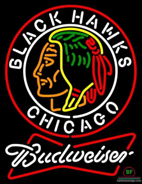 Custom Budweiser Chicago Blackhawks Neon Sign NHL Teams Neon Light