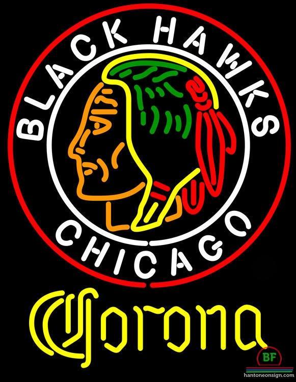 Custom Corona Chicago Blackhawks Neon Sign NHL Teams Neon Light