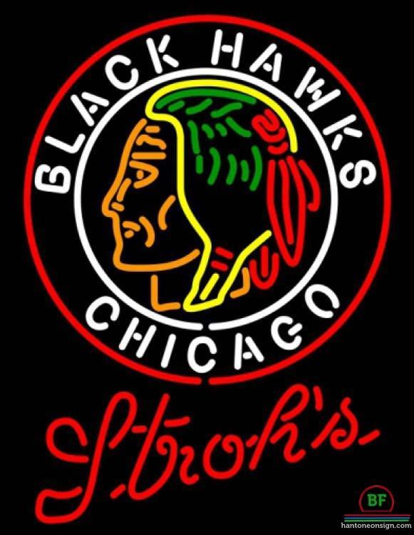 Custom Strohs Chicago Blackhawks Neon Sign NHL Teams Neon Light