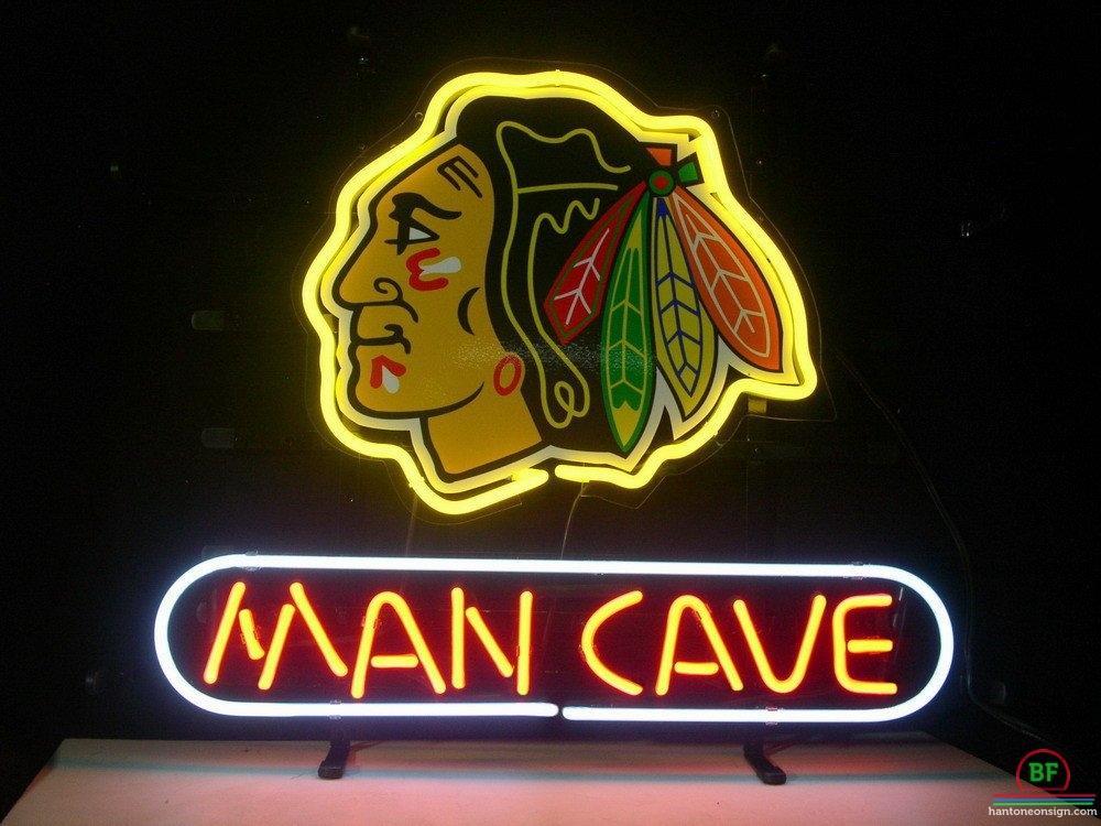 Custom Man Cave Chicago Blackhawks Neon Sign NHL Teams Neon Light