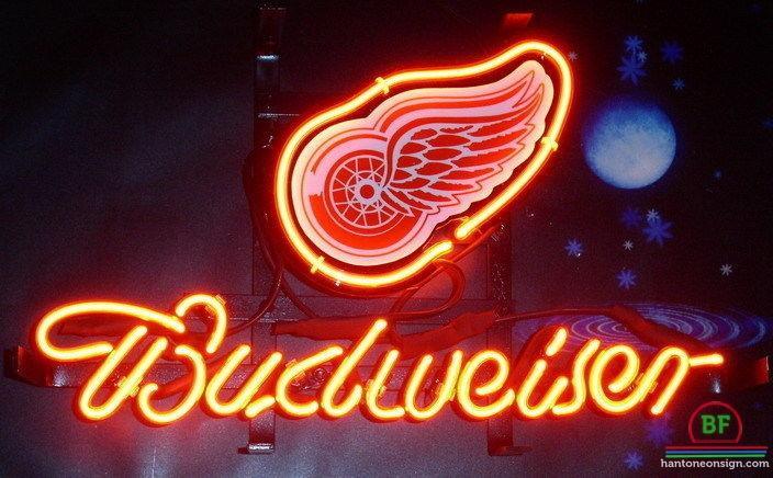 Custom Budweiser Detroit Red Wings Neon Sign NHL Teams Neon Light