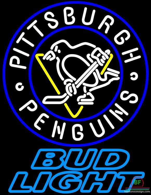 Custom Bud Light Pittsburgh Penguins Neon Sign NHL Teams Neon Light