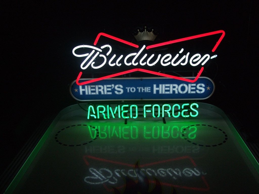 Custom Budweiser Armed Forces Neon Sign