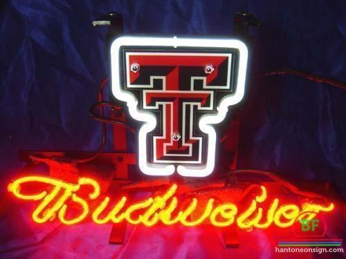 Custom Budweiser Texas Tech Red Raiders Neon Sign NCAA Teams Neon Light