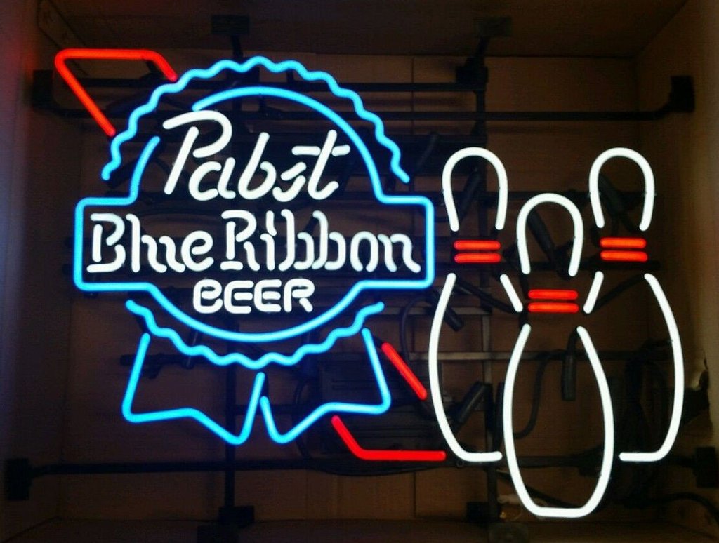 Custom Pabst Blue Ribbon Bowling Neon Sign