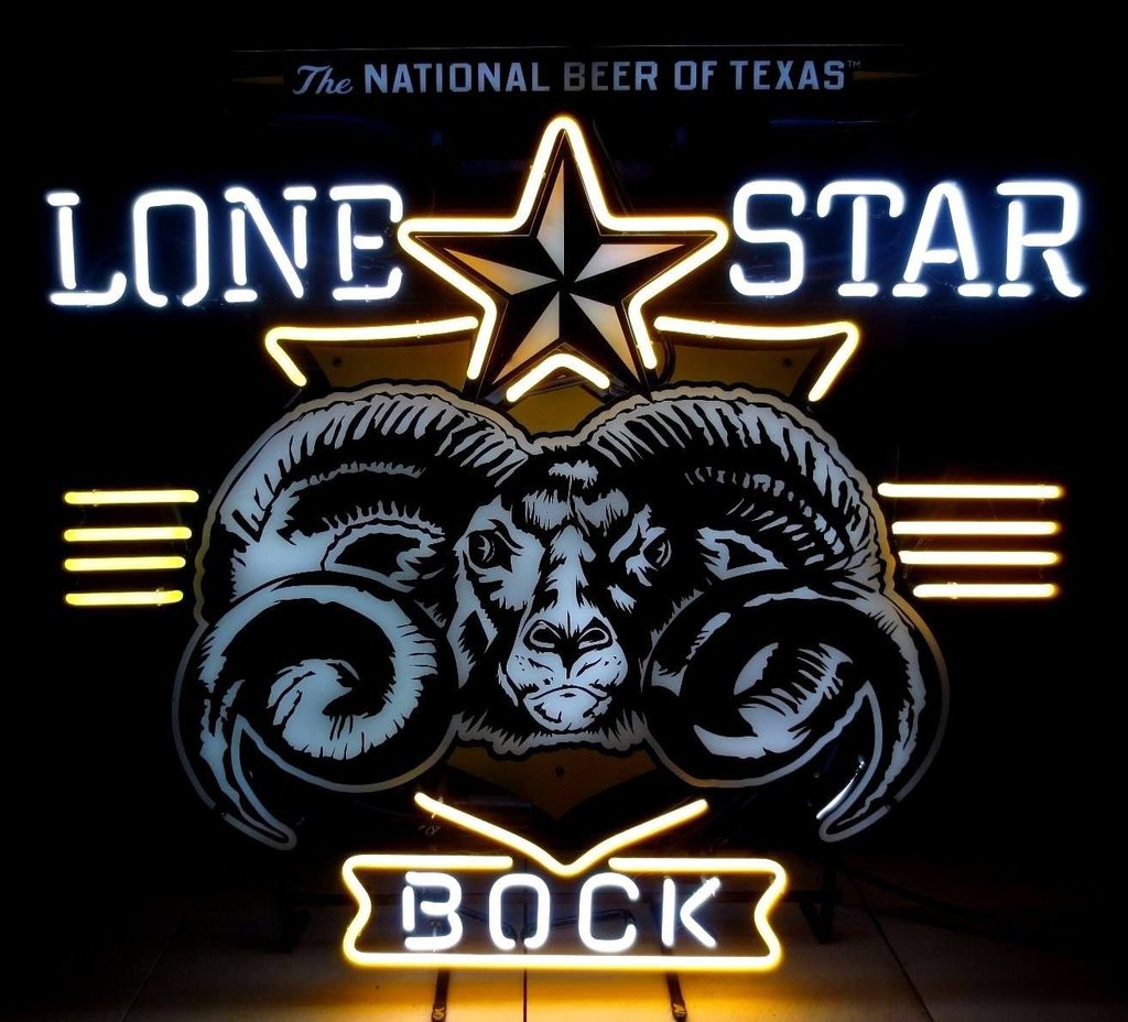 Custom Lone Star Bock Ram'S Head Neon Sign