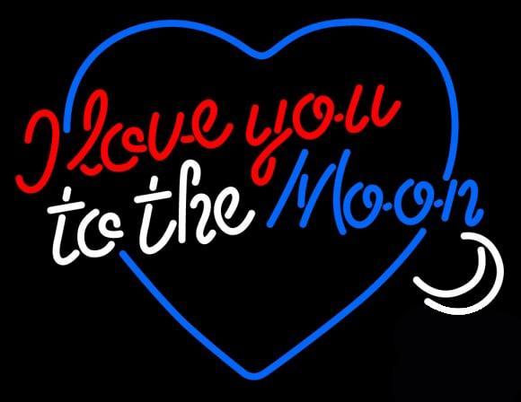 Custom Love You To The Moon Neon Sign Real Neon Light