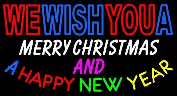 Custom We Wish You A Merry Christmas And Happy New Year Neon Sign Real Neon Light