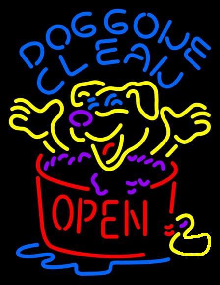 Custom Doggone Clean Open Neon Sign Real Neon Light