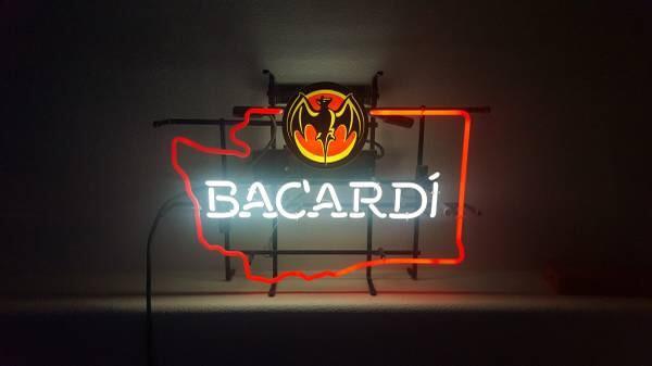 Custom Bacardi Washington Neon Sign Real Neon Light