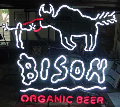 Custom Bison Organic Beer Neon Sign Real Neon Light
