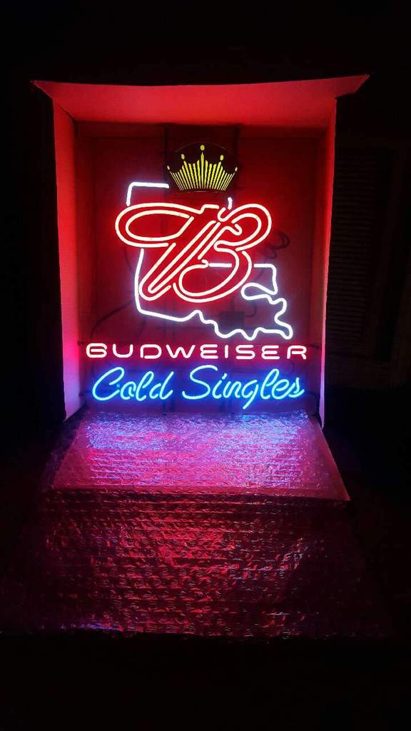 Custom Budweiser Cold Singles Neon Sign Real Neon Light