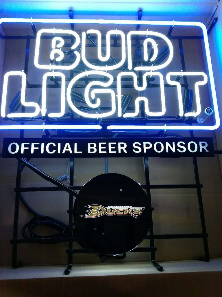 Custom Bud Light Anaheim Ducks NHL Sports Neon Sign Real Neon Light