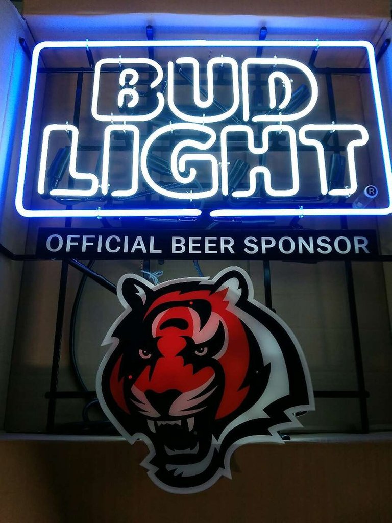 Custom Bud Light Cincinnati Bengals NFL Sports Neon Sign Real Neon Light