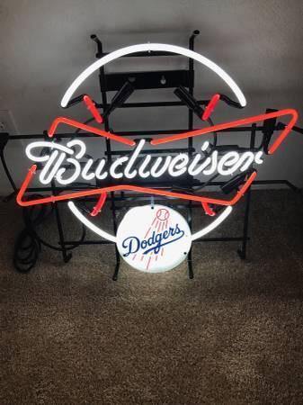 Custom Budweiser Los Angeles Dodgers MLB Sports Neon Sign Real Neon Light