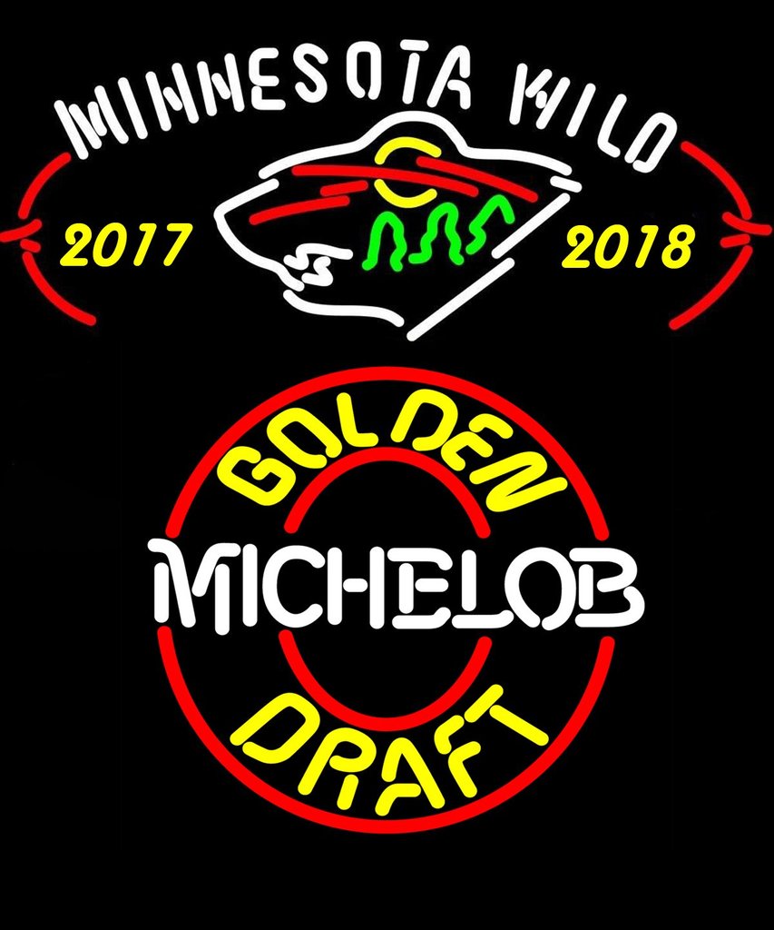 Custom Michelob Golden Draft Minnesota Wild NHL Sports Neon Sign Real Neon Light