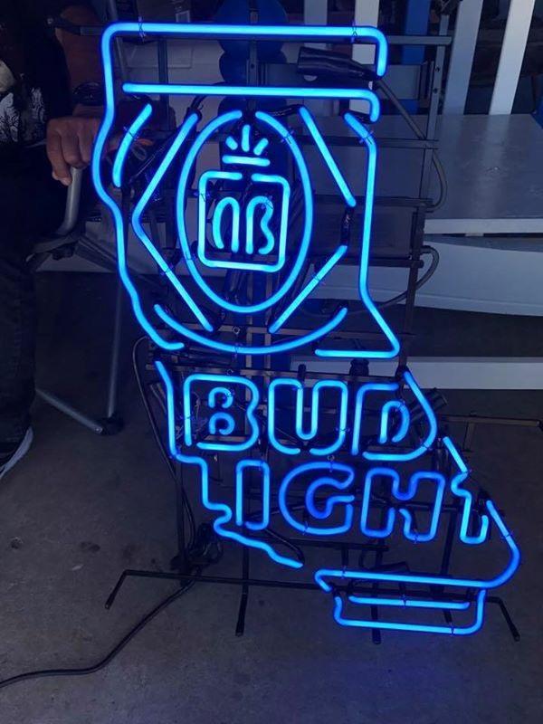 Custom Bud Light California Blue Neon Sign Real Neon Light