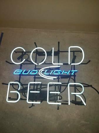 Custom Bud Light Cold Beer Neon Sign Real Neon Light