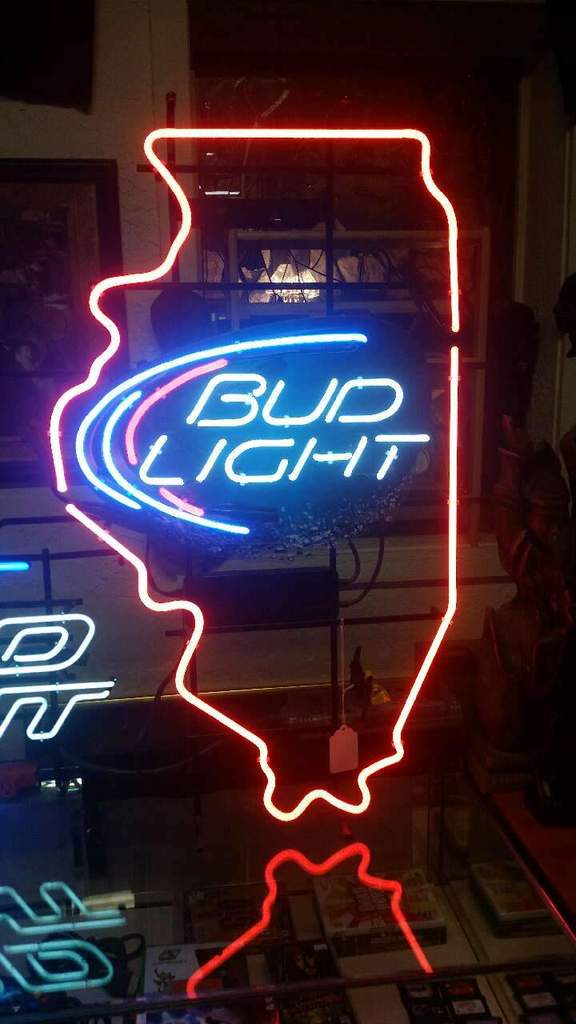 Custom Bud Light Illinois Neon Sign Real Neon Light