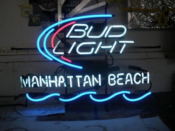 Custom Bud Light Manhattan Beach Neon Sign Real Neon Light
