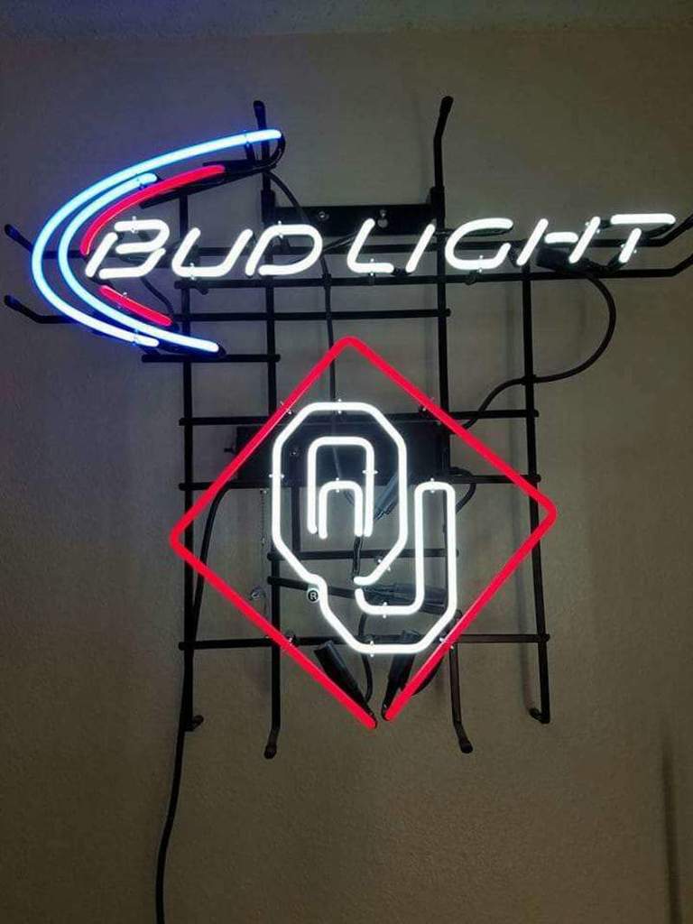 Custom Bud Light OU Neon Sign Real Neon Light