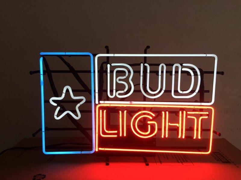 Custom Bud Light Star Neon Sign Real Neon Light