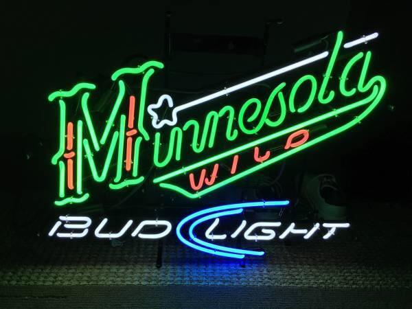 Custom BudLight Minnesota Wild Neon Sign NHL Teams Neon Light Real Neon Light