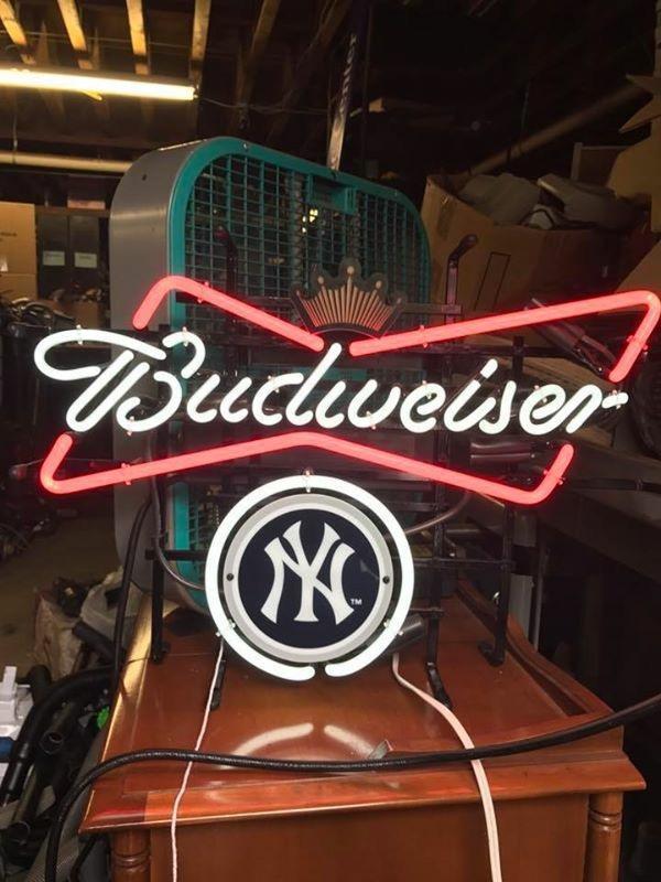 Custom Budweiser New York Yankees Neon Sign MLB Teams Neon Light Real Neon Light