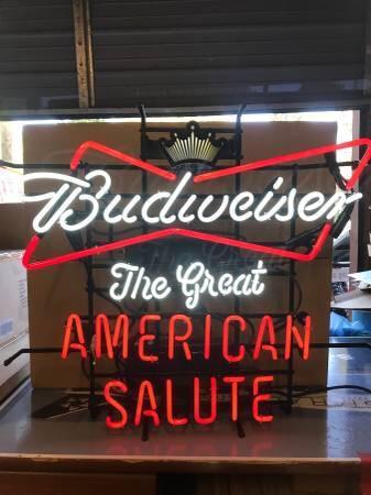 Custom Budweiser The Great American Salute Neon Sign Real Neon Light